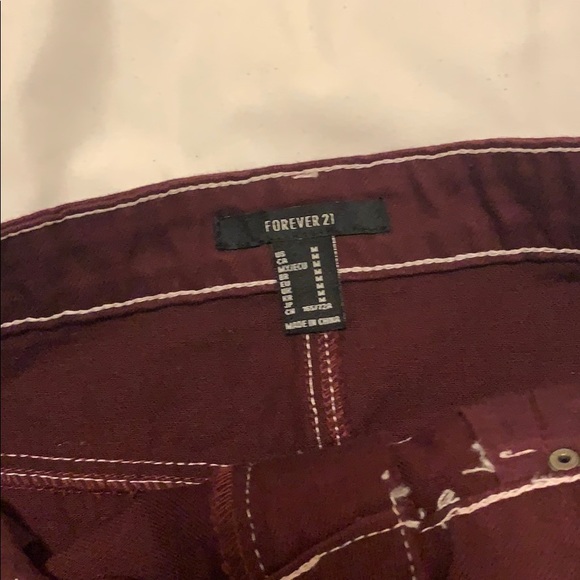 Burgundy forever 21 skirt - Picture 3 of 3